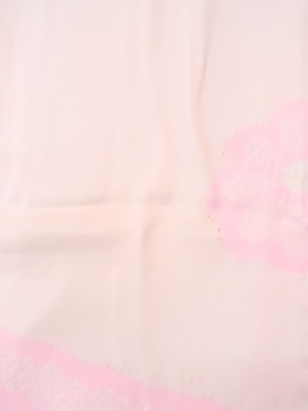 画像4: N0611U  女性用 襦袢  シルク(正絹)  淡い 桃色, 菊 【中古】 【USED】 【リサイクル】 ★★☆☆☆ (4)