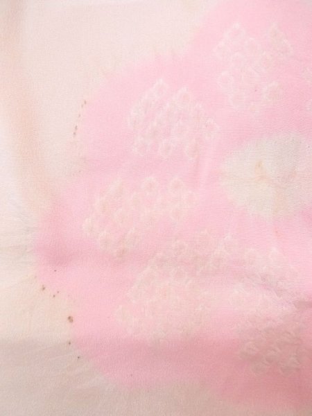 画像5: N0611U  女性用 襦袢  シルク(正絹)  淡い 桃色, 菊 【中古】 【USED】 【リサイクル】 ★★☆☆☆ (5)