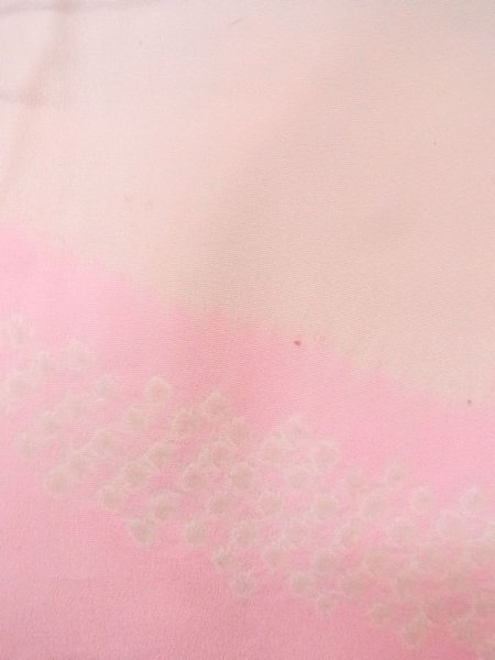 画像7: N0611U  女性用 襦袢  シルク(正絹)  淡い 桃色, 菊 【中古】 【USED】 【リサイクル】 ★★☆☆☆ (7)