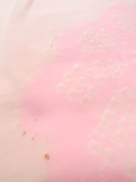 画像9: N0611U  女性用 襦袢  シルク(正絹)  淡い 桃色, 菊 【中古】 【USED】 【リサイクル】 ★★☆☆☆ (9)