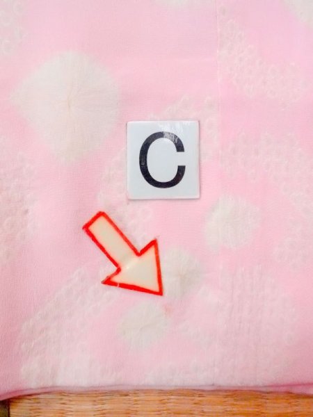 画像16: N0611U  女性用 襦袢  シルク(正絹)  淡い 桃色, 菊 【中古】 【USED】 【リサイクル】 ★★☆☆☆ (16)