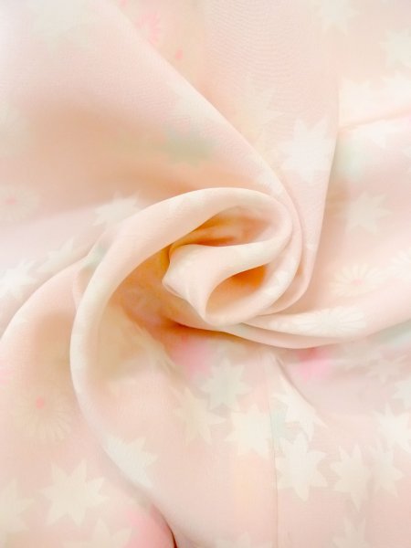 画像12: N0611W  女性用 襦袢  シルク(正絹)  淡い 桃色, 菊 【中古】 【USED】 【リサイクル】 ★☆☆☆☆ (12)