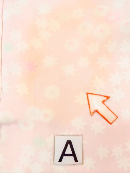 画像14: N0611W  女性用 襦袢  シルク(正絹)  淡い 桃色, 菊 【中古】 【USED】 【リサイクル】 ★☆☆☆☆ (14)