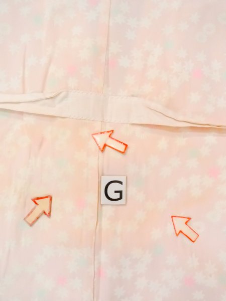 画像20: N0611W  女性用 襦袢  シルク(正絹)  淡い 桃色, 菊 【中古】 【USED】 【リサイクル】 ★☆☆☆☆ (20)