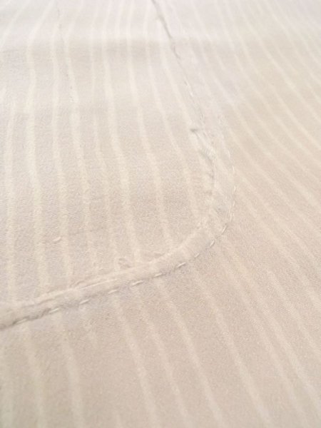 画像7: N0624B 端切れ 女性用着物 シルク(正絹)   アイボリー 線 【中古】 【USED】 【リサイクル】 ★★☆☆☆ (7)