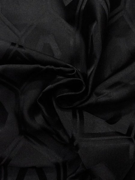 画像9: N0624C 端切れ 女性用着物 シルク(正絹)   黒 亀甲 【中古】 【USED】 【リサイクル】 ★★★★☆ (9)