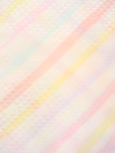 画像2: N0624N 端切れ 女性用着物 シルク(正絹)  光沢のある マルチカラー 三角 【中古】 【USED】 【リサイクル】 ★★★★☆ (2)