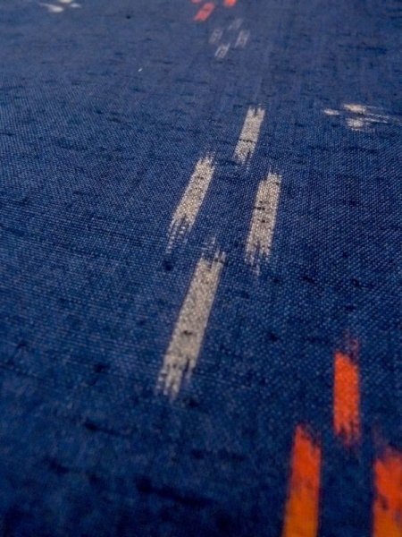 画像9: N0624Q 端切れ 女性用着物 ウール   紺 線 【中古】 【USED】 【リサイクル】 ★☆☆☆☆ (9)