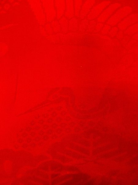 画像5: N0629A  女性用 女の子 子供用、半衿付き シルク(正絹)   赤色,  【中古】 【USED】 【リサイクル】 ★☆☆☆☆ (5)