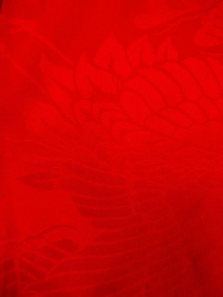 画像6: N0629A  女性用 女の子 子供用、半衿付き シルク(正絹)   赤色,  【中古】 【USED】 【リサイクル】 ★☆☆☆☆ (6)