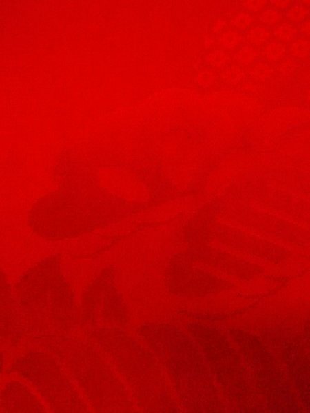 画像7: N0629A  女性用 女の子 子供用、半衿付き シルク(正絹)   赤色,  【中古】 【USED】 【リサイクル】 ★☆☆☆☆ (7)