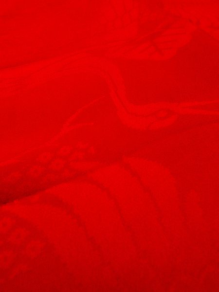 画像9: N0629A  女性用 女の子 子供用、半衿付き シルク(正絹)   赤色,  【中古】 【USED】 【リサイクル】 ★☆☆☆☆ (9)