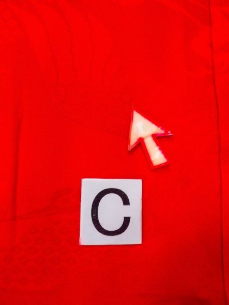 画像16: N0629A  女性用 女の子 子供用、半衿付き シルク(正絹)   赤色,  【中古】 【USED】 【リサイクル】 ★☆☆☆☆ (16)