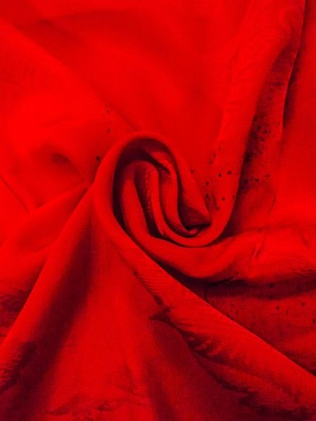 画像12: N0629B  女性用 女の子 子供用、半衿付き シルク(正絹)   赤色, 松/松葉 【中古】 【USED】 【リサイクル】 ★★☆☆☆ (12)