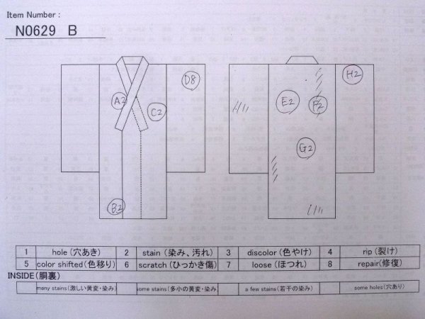 画像13: N0629B  女性用 女の子 子供用、半衿付き シルク(正絹)   赤色, 松/松葉 【中古】 【USED】 【リサイクル】 ★★☆☆☆ (13)
