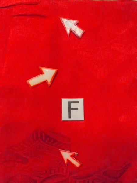 画像19: N0629B  女性用 女の子 子供用、半衿付き シルク(正絹)   赤色, 松/松葉 【中古】 【USED】 【リサイクル】 ★★☆☆☆ (19)