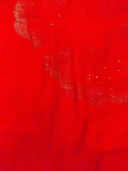 画像4: N0629C  女性用 女の子  シルク(正絹)   赤色, 雲 【中古】 【USED】 【リサイクル】 ★★☆☆☆ (4)