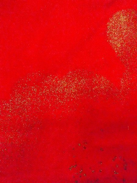 画像6: N0629C  女性用 女の子  シルク(正絹)   赤色, 雲 【中古】 【USED】 【リサイクル】 ★★☆☆☆ (6)