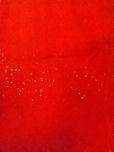 画像8: N0629C  女性用 女の子  シルク(正絹)   赤色, 雲 【中古】 【USED】 【リサイクル】 ★★☆☆☆ (8)