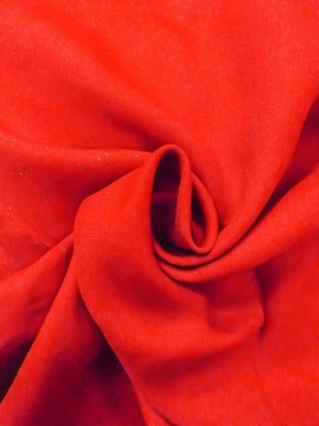 画像12: N0629C  女性用 女の子  シルク(正絹)   赤色, 雲 【中古】 【USED】 【リサイクル】 ★★☆☆☆ (12)