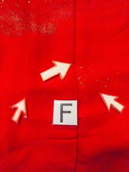 画像19: N0629C  女性用 女の子  シルク(正絹)   赤色, 雲 【中古】 【USED】 【リサイクル】 ★★☆☆☆ (19)