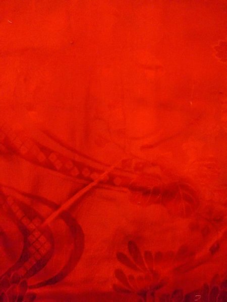 画像3: N0629D  女性用 女の子  シルク(正絹)   赤色,  【中古】 【USED】 【リサイクル】 ★★☆☆☆ (3)