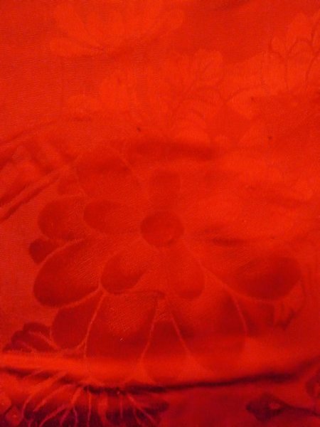 画像7: N0629D  女性用 女の子  シルク(正絹)   赤色,  【中古】 【USED】 【リサイクル】 ★★☆☆☆ (7)