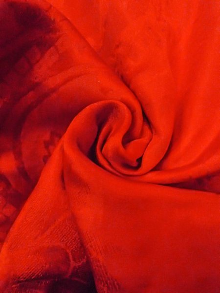 画像12: N0629D  女性用 女の子  シルク(正絹)   赤色,  【中古】 【USED】 【リサイクル】 ★★☆☆☆ (12)