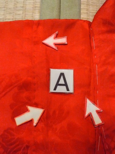 画像14: N0629D  女性用 女の子  シルク(正絹)   赤色,  【中古】 【USED】 【リサイクル】 ★★☆☆☆ (14)