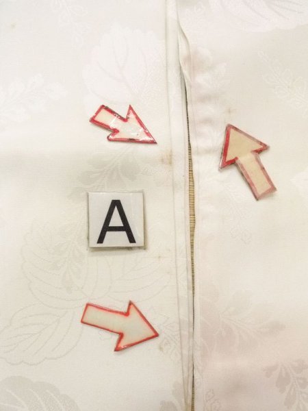 画像14: N0629H  女性用 女の子 半衿付き シルク(正絹)   白,  【中古】 【USED】 【リサイクル】 ★★☆☆☆ (14)