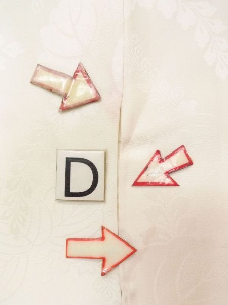 画像17: N0629H  女性用 女の子 半衿付き シルク(正絹)   白,  【中古】 【USED】 【リサイクル】 ★★☆☆☆ (17)