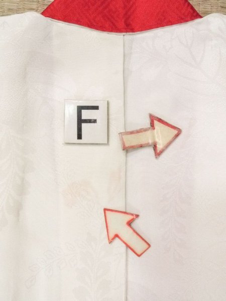 画像19: N0629H  女性用 女の子 半衿付き シルク(正絹)   白,  【中古】 【USED】 【リサイクル】 ★★☆☆☆ (19)