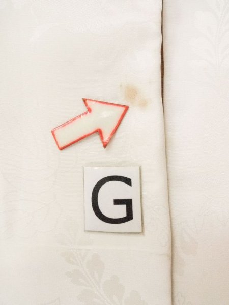 画像20: N0629H  女性用 女の子 半衿付き シルク(正絹)   白,  【中古】 【USED】 【リサイクル】 ★★☆☆☆ (20)