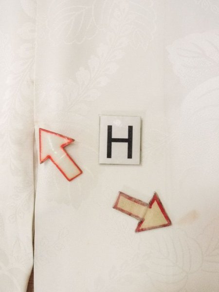 画像21: N0629H  女性用 女の子 半衿付き シルク(正絹)   白,  【中古】 【USED】 【リサイクル】 ★★☆☆☆ (21)