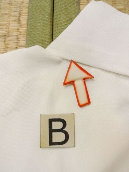 画像15: N0629K  女性用 襦袢 地紋:青海波、源氏雲、さやもん、菱、かのこ シルク(正絹)   オフ ホワイト,  【中古】 【USED】 【リサイクル】 ★★★☆☆ (15)