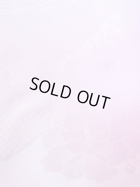 画像5: N0629R  女性用 襦袢 半衿付き、地紋：桐、葉、流水、かのこ 化繊  淡い 紫色,  【中古】 【USED】 【リサイクル】 ★★★☆☆ (5)