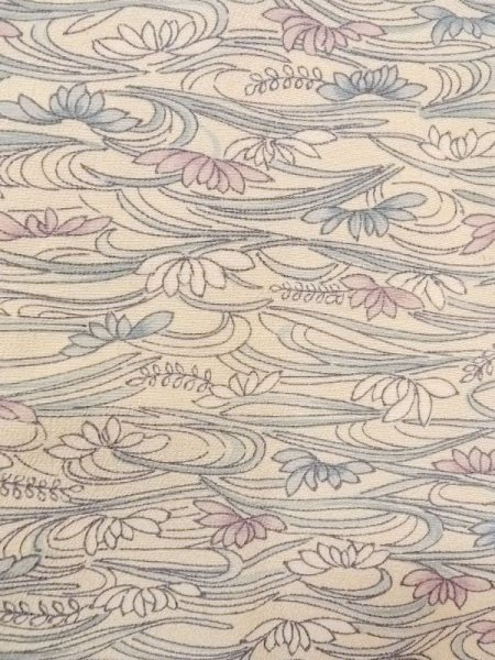 画像5: N0717A  女性用 羽織  シルク(正絹)   アイボリー, 菊 【中古】 【USED】 【リサイクル】 ★★★☆☆ (5)