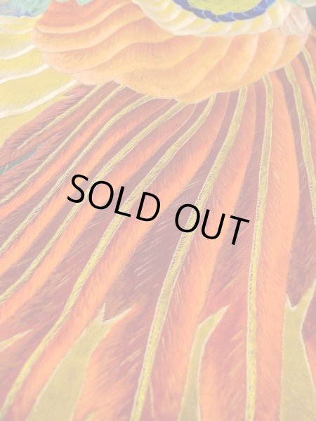 画像27: N0717E  女性用 振袖  シルク（正絹）   黒, ぼたん 【中古】 【USED】 【リサイクル】 ★★★☆☆ (27)