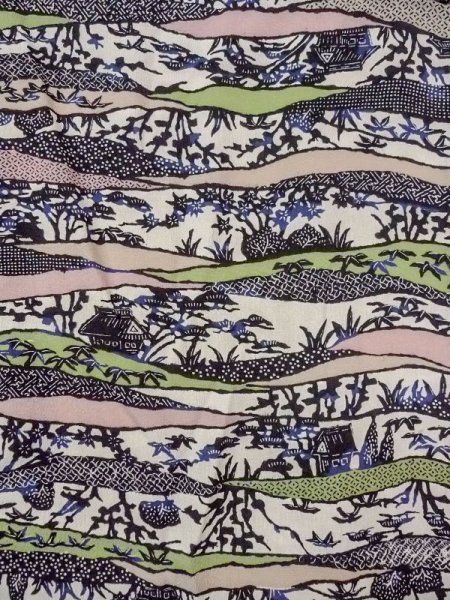 画像3: N0717H  女性用 小紋  シルク(正絹)   マルチカラー, 花 【中古】 【USED】 【リサイクル】 ★★☆☆☆ (3)