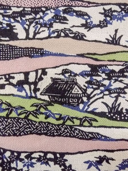 画像6: N0717H  女性用 小紋  シルク(正絹)   マルチカラー, 花 【中古】 【USED】 【リサイクル】 ★★☆☆☆ (6)