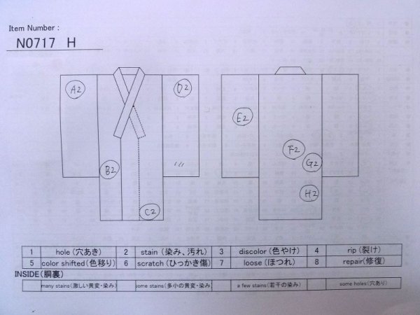 画像13: N0717H  女性用 小紋  シルク(正絹)   マルチカラー, 花 【中古】 【USED】 【リサイクル】 ★★☆☆☆ (13)