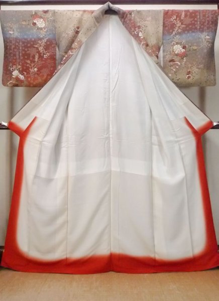 画像2: N0717I Mint  女性用 小紋  シルク(正絹)   茶色, 花 【中古】 【USED】 【リサイクル】 ★★★★☆ (2)