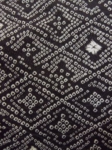 画像6: N0717N  女性用 小紋  化繊   黒, 松皮菱 【中古】 【USED】 【リサイクル】 ★☆☆☆☆ (6)