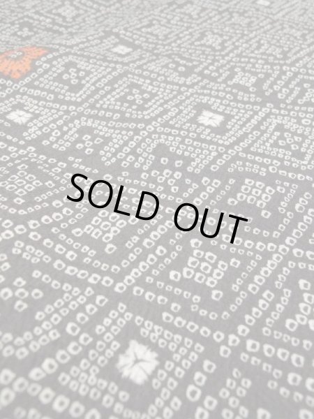 画像9: N0717N  女性用 小紋  化繊   黒, 松皮菱 【中古】 【USED】 【リサイクル】 ★☆☆☆☆ (9)