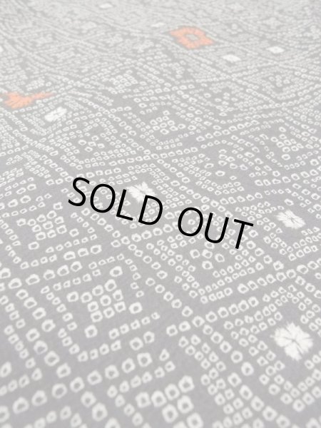 画像10: N0717N  女性用 小紋  化繊   黒, 松皮菱 【中古】 【USED】 【リサイクル】 ★☆☆☆☆ (10)