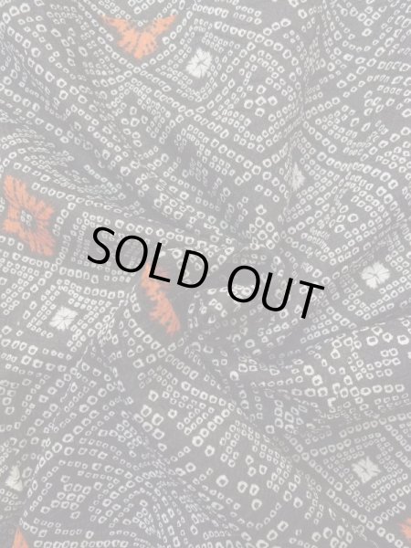 画像11: N0717N  女性用 小紋  化繊   黒, 松皮菱 【中古】 【USED】 【リサイクル】 ★☆☆☆☆ (11)