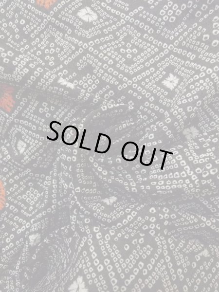 画像12: N0717N  女性用 小紋  化繊   黒, 松皮菱 【中古】 【USED】 【リサイクル】 ★☆☆☆☆ (12)