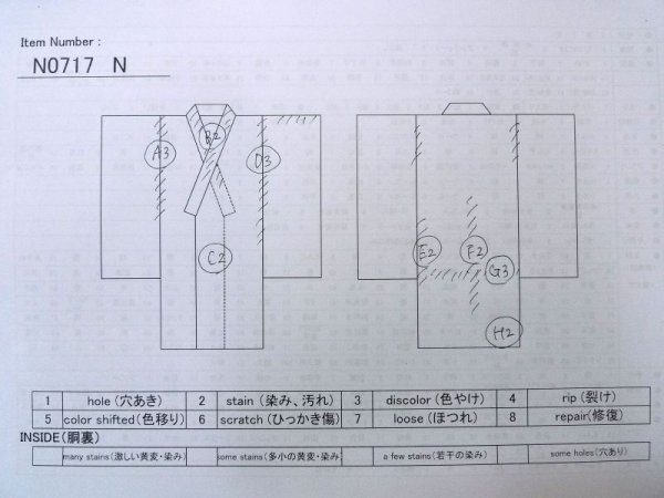 画像13: N0717N  女性用 小紋  化繊   黒, 松皮菱 【中古】 【USED】 【リサイクル】 ★☆☆☆☆ (13)