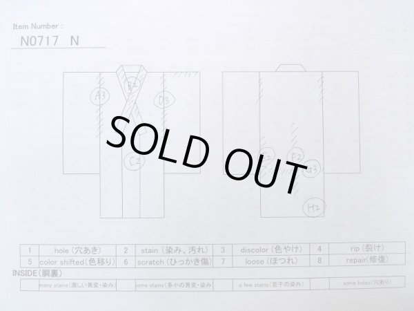 画像13: N0717N  女性用 小紋  化繊   黒, 松皮菱 【中古】 【USED】 【リサイクル】 ★☆☆☆☆ (13)