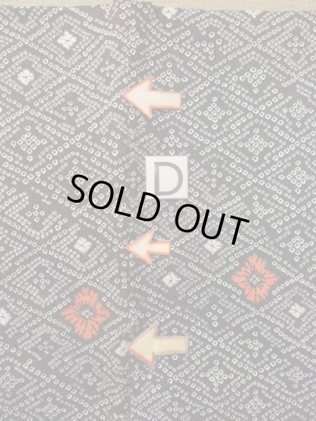 画像17: N0717N  女性用 小紋  化繊   黒, 松皮菱 【中古】 【USED】 【リサイクル】 ★☆☆☆☆ (17)